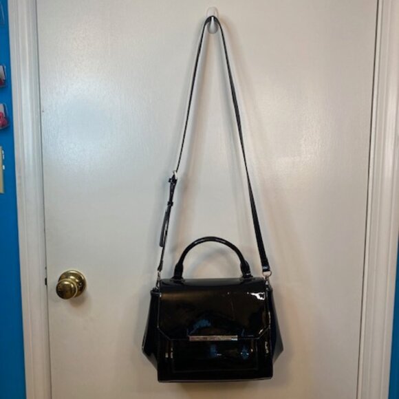 Guess Handbags - GUESS paten leather Black Bag